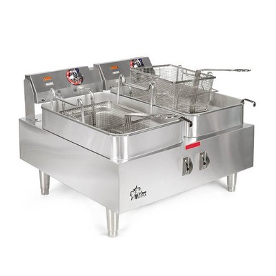 Star 530TF Countertop Split Pot Electric Fryer w/ 30 Lb Capacity, Single Bask...