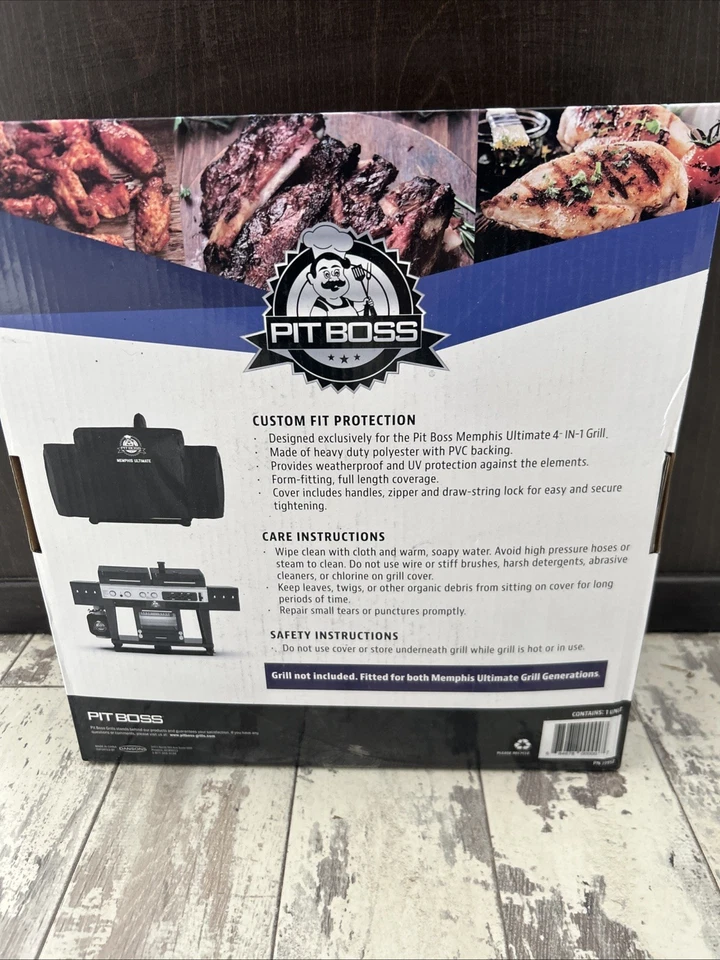 Cubierta de parrilla Pit Boss 4 en 1 Memphis Ultimate resistente a la intemperie ajuste personalizado protección UV Foto 3 de 4