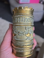 Antique Spill Vase Brass In Good Condition Pretty Bow Design 19th Century