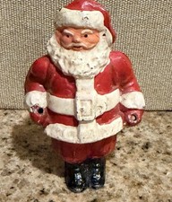 Vintage Barclay USA Skiing Santa 3" Cast Lead