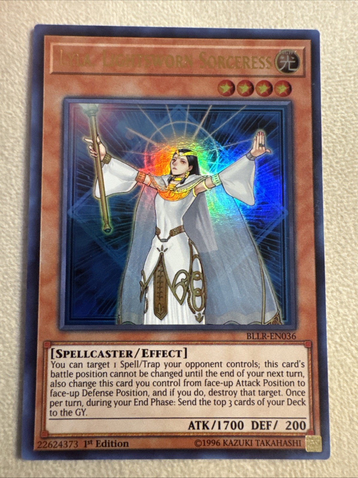 Lyla, Lightsworn Sorceress BLLR-EN036 YuGiOh Battles of Legend: Light's Revenge trading card — raw and PSA graded price guide