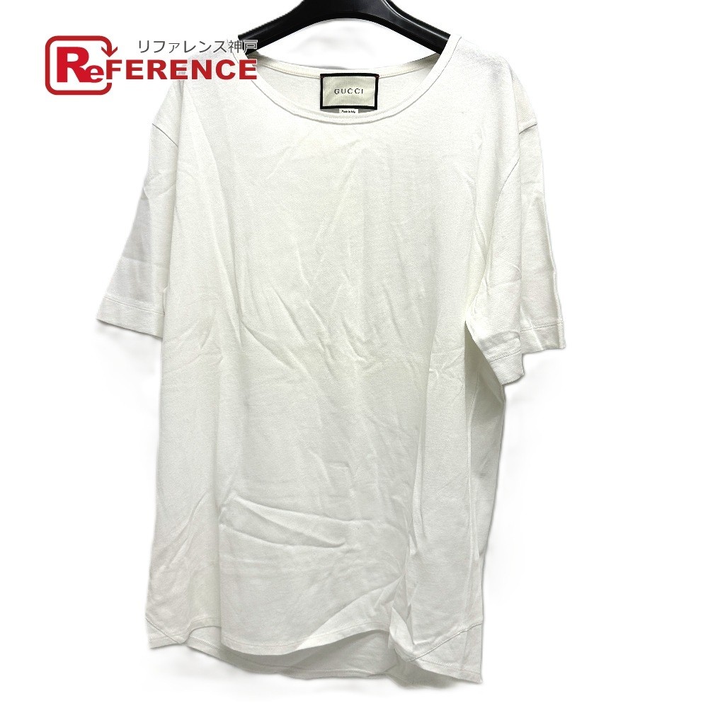 GUCCI Men's White Short Sleeve Plain T-Shirt Pre-Owned