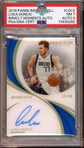 2018 Luka Doncic PSA 7 9 Immaculate Moments Rookie Auto #IMLDC2 35/99