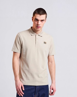 Aquascutum Active Logo Pique Polo Shirt Navy Beige Creme Blau UVP 100£