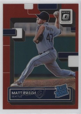 2022 Panini Donruss Optic Rated Red Prizm /60 Matt Brash #77 Rookie RC 0q3