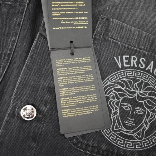 NWT $1695 VERSACE Black Denim Medusa Logo Chore Coat Jacket Mens XL 54 AUTHENTIC image 9
