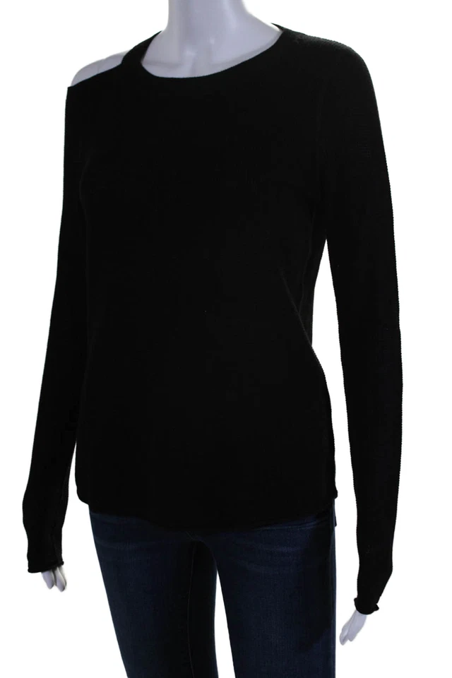Feel The Piece Womens Knit Long Sleeve Pullover Sweater Top Black Size XS/S - Image 2 of 4