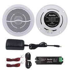 Herdio 6.5 Inch 2-Way Waterproof Marine Bluetooth Ceiling Speakers, 120W Flus...