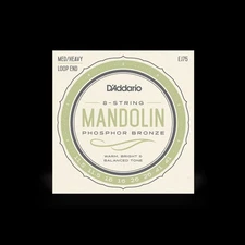 Set of D'Addario EJ75 Phosphor Bronze Mandolin Strings, Heavy 11.5 - 41