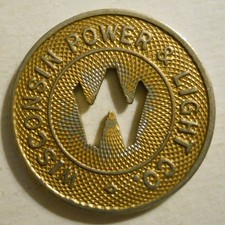Wisconsin Power & Light Company (Sheboygan) transit token - WA790L