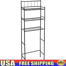 3 Tier Over Toilet Shelving Unit Bathroom Storage Space Saver Metal Rack New