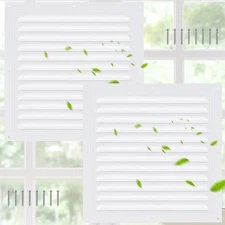 2 pcs Attic Vent White Gable Vent Aluminum Wall Vent Metal Shed Vent with Screen