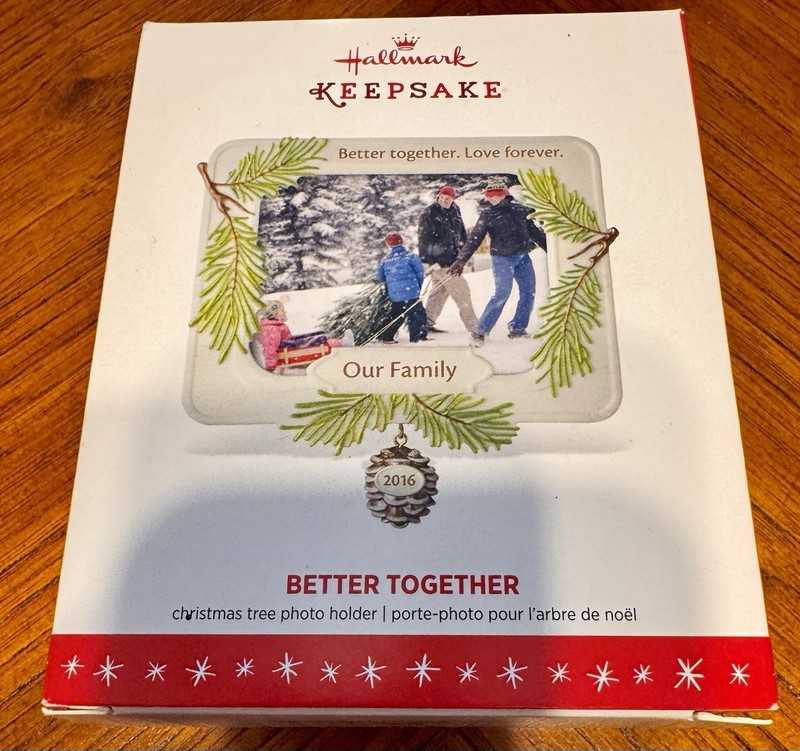 NIB Hallmark  Photo Holder Ornament Better together, Love forever Our Family