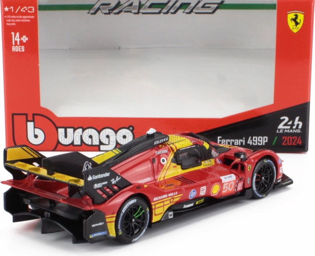 Ferrari 499P 3.0L V6 #50 Winner 2024 24h Le Mans in 1:43 scale by