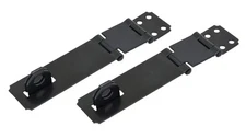 QCAA Double Hinge HASP and Fixed Staple, 4-1/2, Steel, Black, Pack, Made in