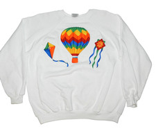 Vintage Women Sweatshirt FITS XL Hot Air Balloons California 90s USA