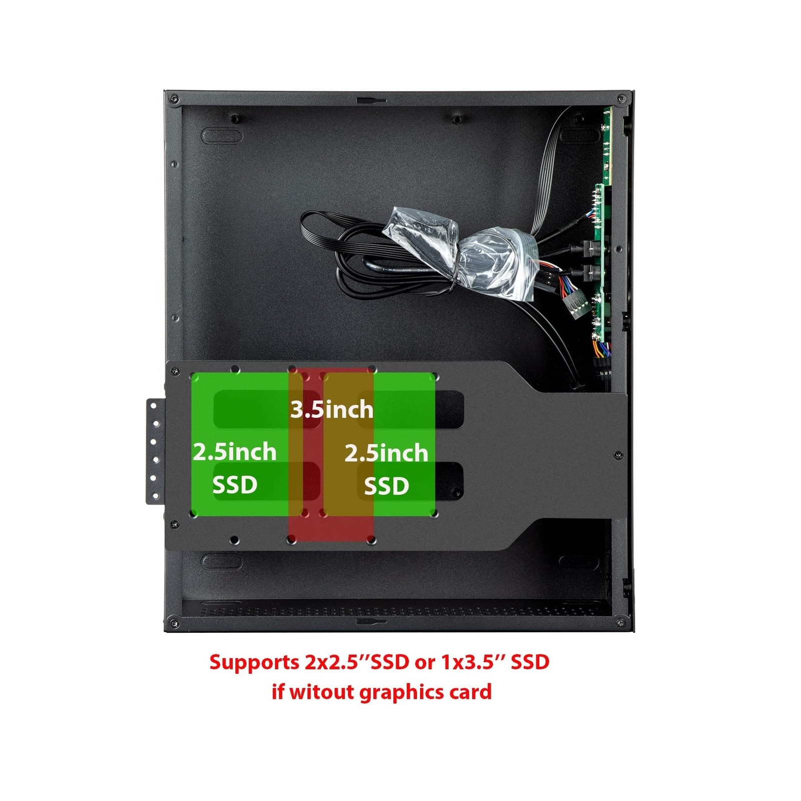 JOYJOM MATX Micro ATX ITX Mini PC Case - Black DTX Case