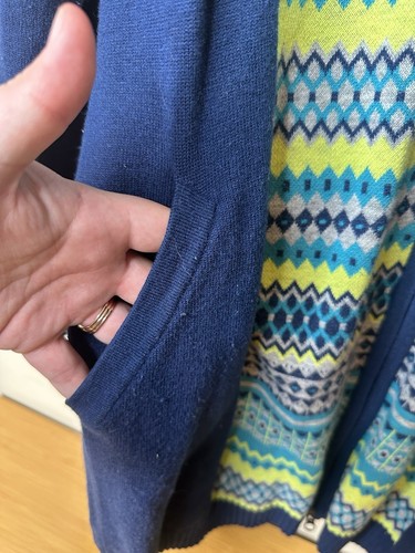 Suéter Title Nine para mujer XL azul con capucha mezcla de lana merino cremallera larga - Imagen 2 de 8