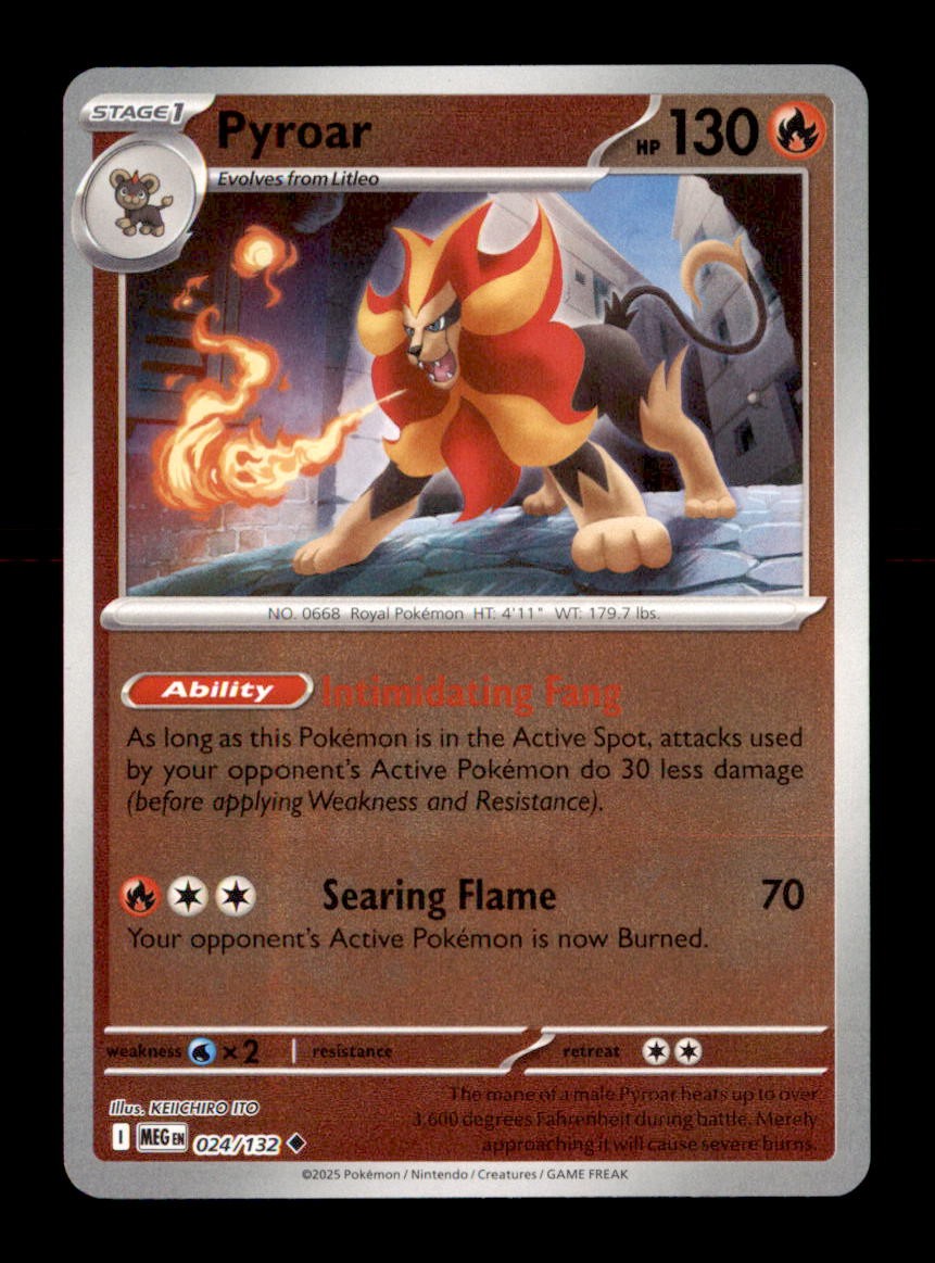Pyroar 024/132 Uncommon Mega Evolution Pokemon Reverse Holo Near Mint