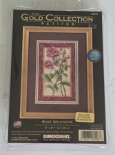 VTG Dimensions Gold Collection Petites Rose Splendor 6906 Flower Cross Stitch
