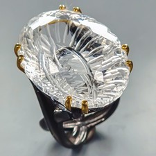 Jewellery 65 ct Natural Quartz Ring 925 Sterling Silver Size 8.5 /R441708