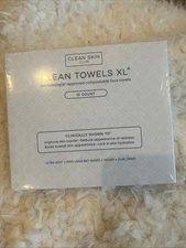 Clean Skin Club Clean Towels XL 10 Count (1) Pack Compostable Face Towels