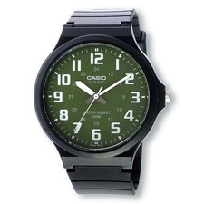 CASIO MW240-3B Large Case Easy Reader Analog Watch, Green