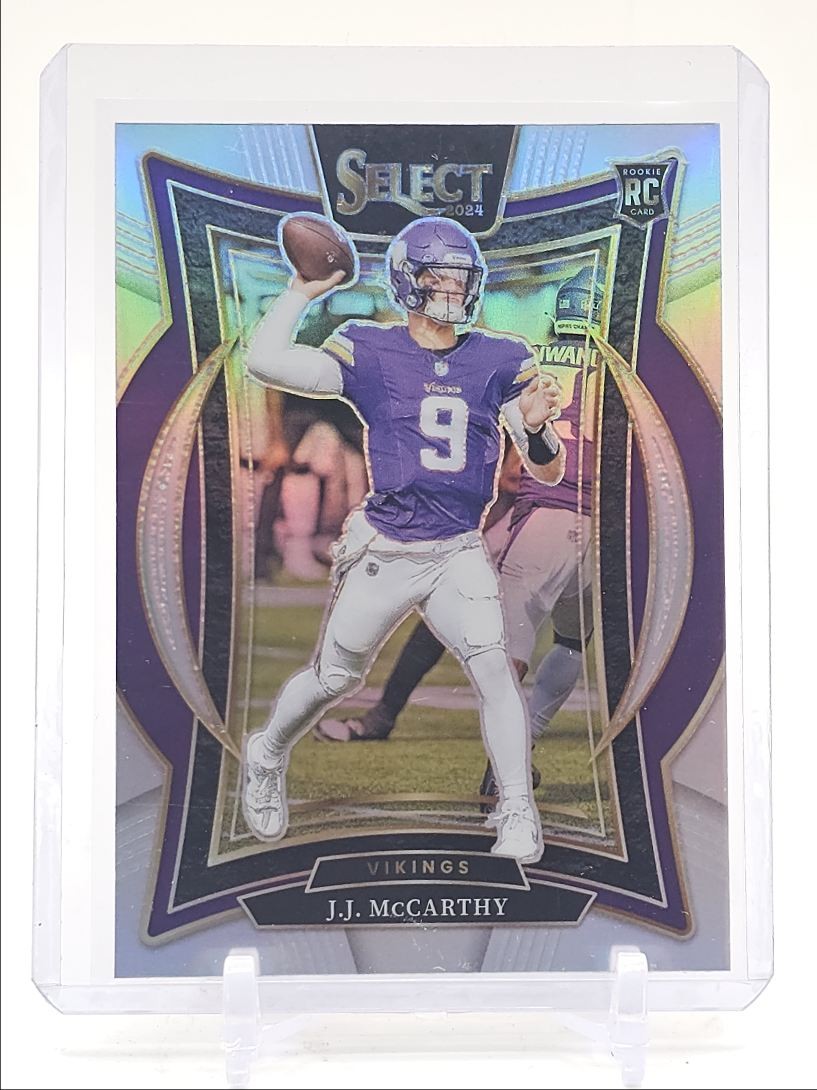 J.J. MCCARTHY 2024 SELECT CONCOURSE ROOKIE SILVER PRIZM VIKINGS RC Q4725