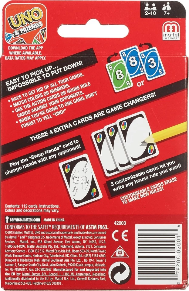 UNO Card Game for Kids, Adults & Family Night Parties & Travel, 2 to 10 Players - Image 3 of 4