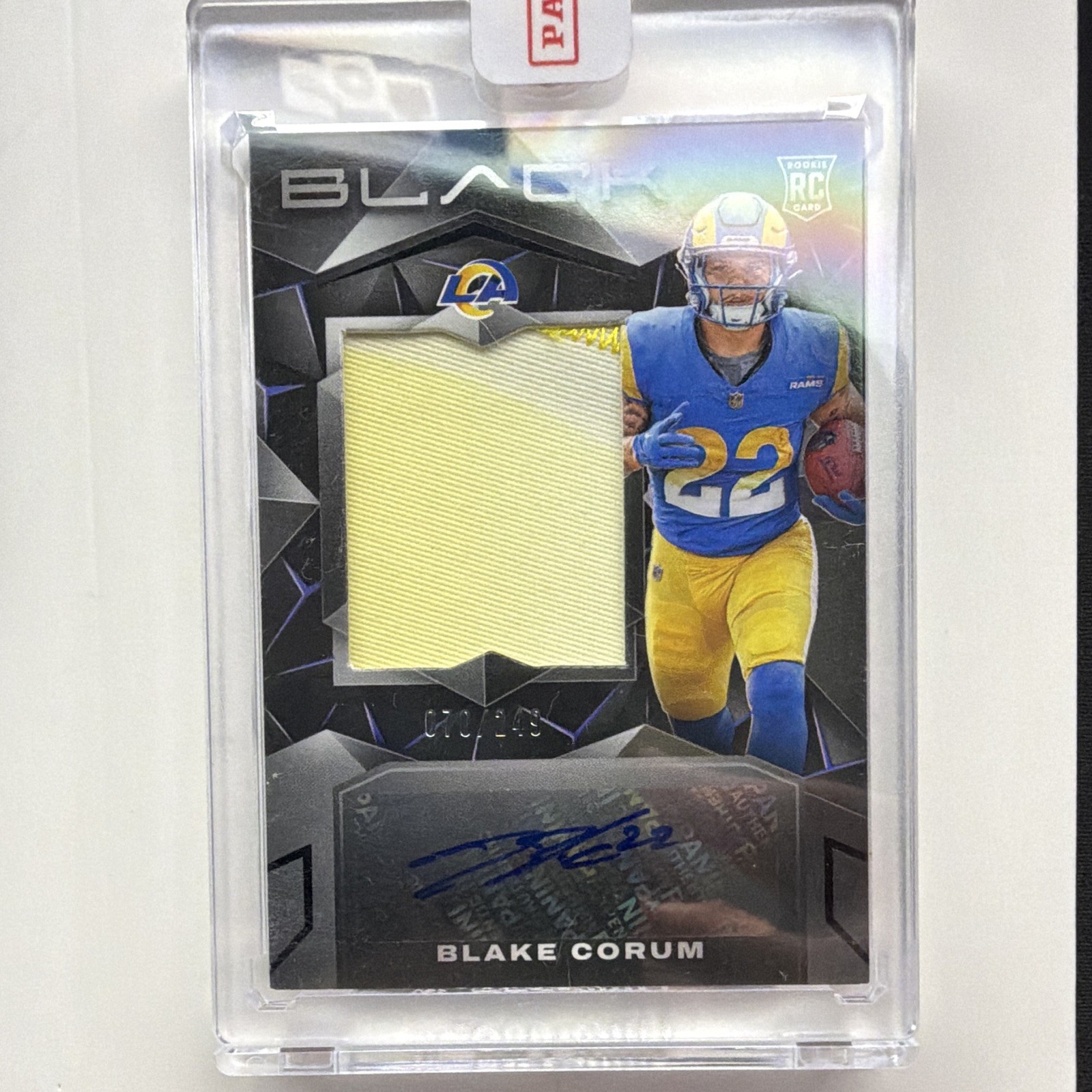 Blake Corum Panini Black #219 Patch Autograph