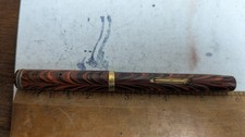 Waterman 7 Pink nib flexible vintage fountain pen ripple crack at base of nib