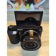 Used Sony NEX-F3 Black Kit w 16-50mm Lens 16MP APS C 180 Flip Screen Mirrorless