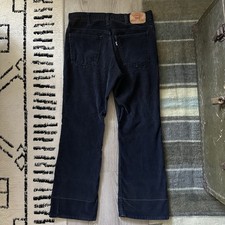 Vintage Black Levi  s 517 1517 Black Corduroy Pants 34x30