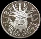 LIBERTY MINT MILLENNIAL TRADE UNIT 1 OZ 999 FINE SILVER ROUND