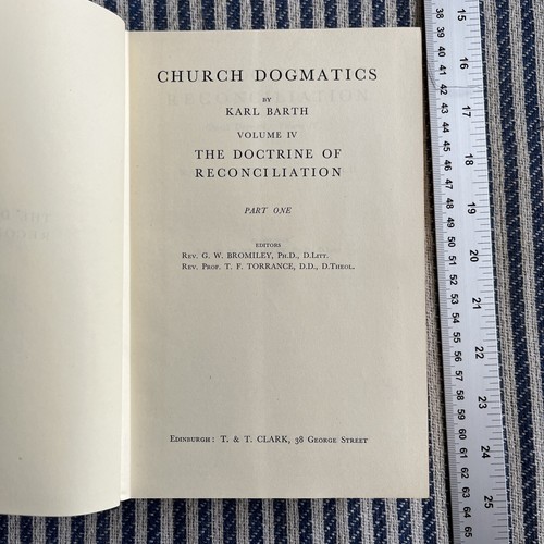 Karl Barth Church Dogmatics: The Doctrine Of Reconciliation Vol IV Part 1 1956 - Picture 12 of 15