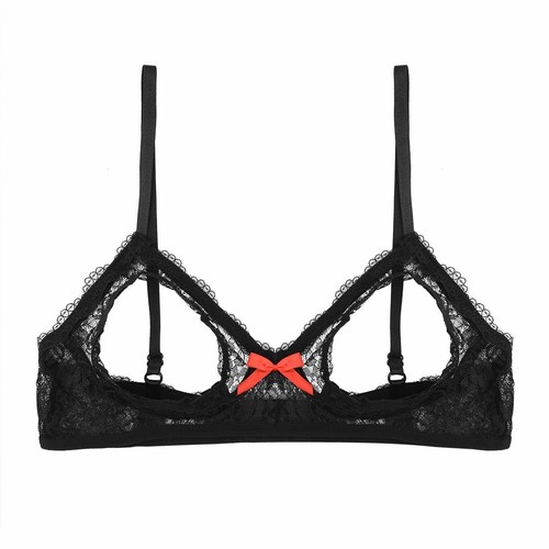 DE Damen BH Büstenhebe Dessous Sexy Spitze Offene Brust Transparent Unterwäsche - 第 13/21 張圖片