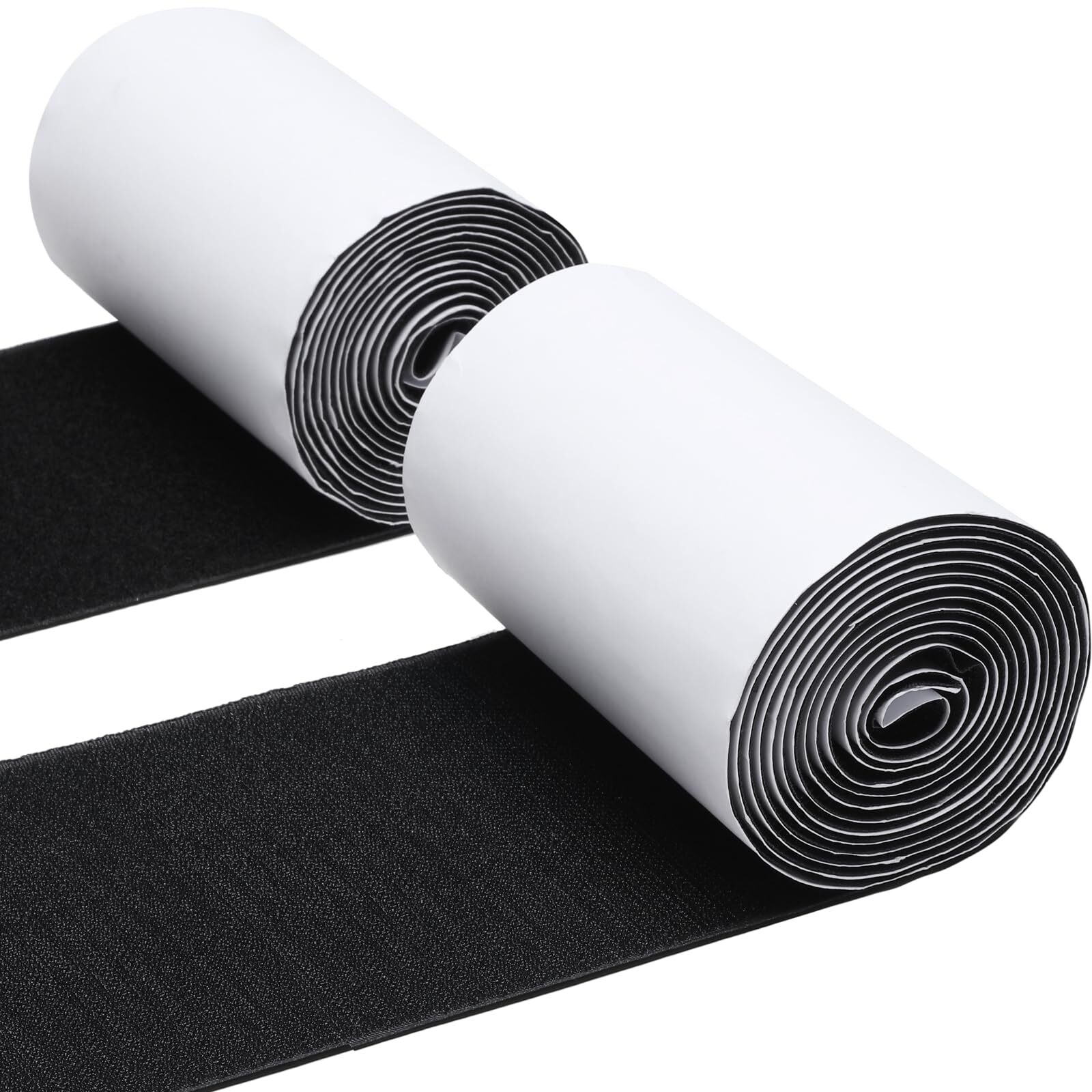 4.4 Inches x 7 Feet Strong Sticky Back Heavy Duty Hook and Loop Tape with Adh...