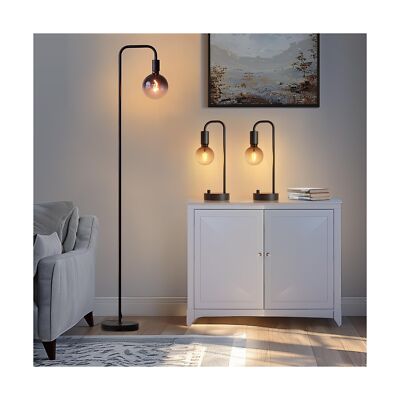ONEWISH Industrial Lamp Set 3 Piece-1 Floor Lamp and 2 Dimmable Table Lamp- 3...