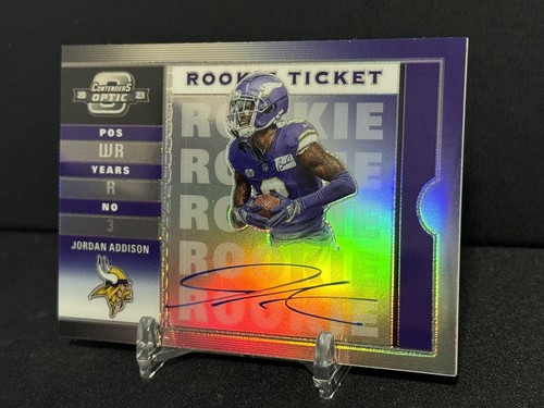 2023 Contenders Optic Jordan Addison 2003 Throwback Rookie # 18/25 SSP Vikings - Picture 3 of 5