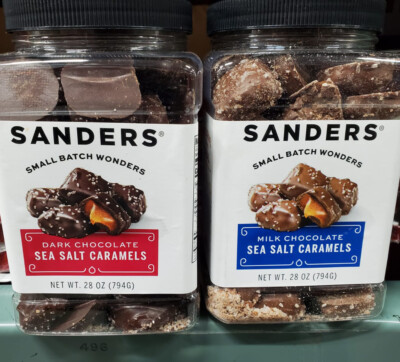 Sanders Sea Salt Caramels Milk & Dark Chocolates 28 Ounce Each !! FREE SHIPPING!