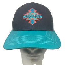 Ariat Snapback Hat Youth Aztec Logo Baseball Cap Mesh Back Charcoal Turquoise