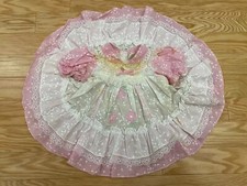 VTG Cradle Togs Toddler Floral Lace Party Pinafore Full Circle Girl Dress 2T