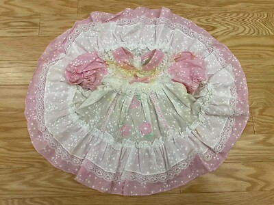 VTG Cradle Togs Toddler Floral Lace Party Pinafore Full Circle Girl Dress 2T