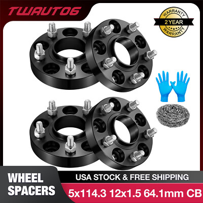 4PCS 1'' 25mm 5x4.5 5x114.3 Hubcentric Wheel Spacers for Acura Honda Accord