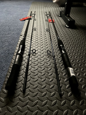2 LOT ZEBCO ANNIHILATOR 7' 2pc Spinning Rod CANS702M