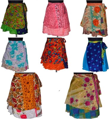 Wholesale Lot 20 PC Silk Long Wrap Indian Vintage Womens Multicolor Skirt
