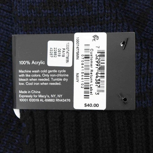 Alfani Men’s Navy Space-Dyed Scarf MSRP $40.00 - Picture 4 of 5