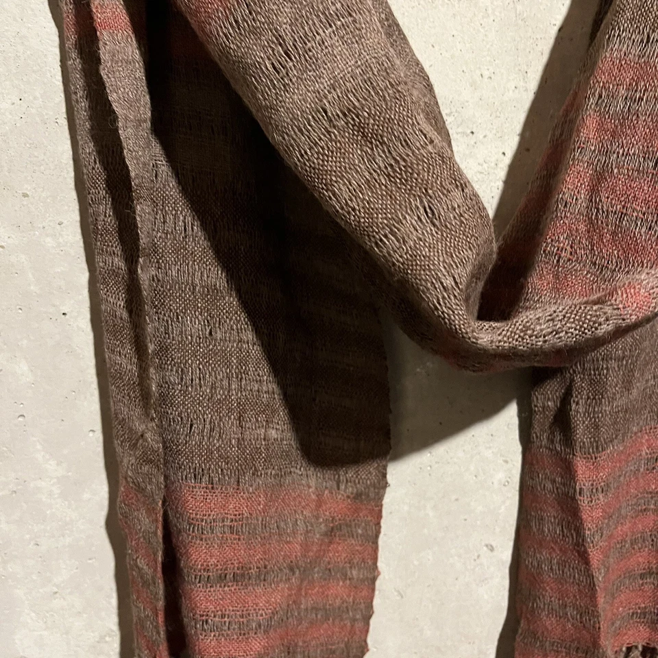 Living Threads NWT Ketzah Multicolor Handmade Woven Boho Scarf Wrap 20x80 Fringe - Image 3 of 4