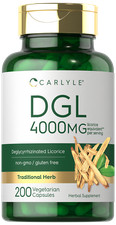 DGL Licorice 4000mg 200 Capsules Deglycyrrhizinate Vegeterian by Carlyle