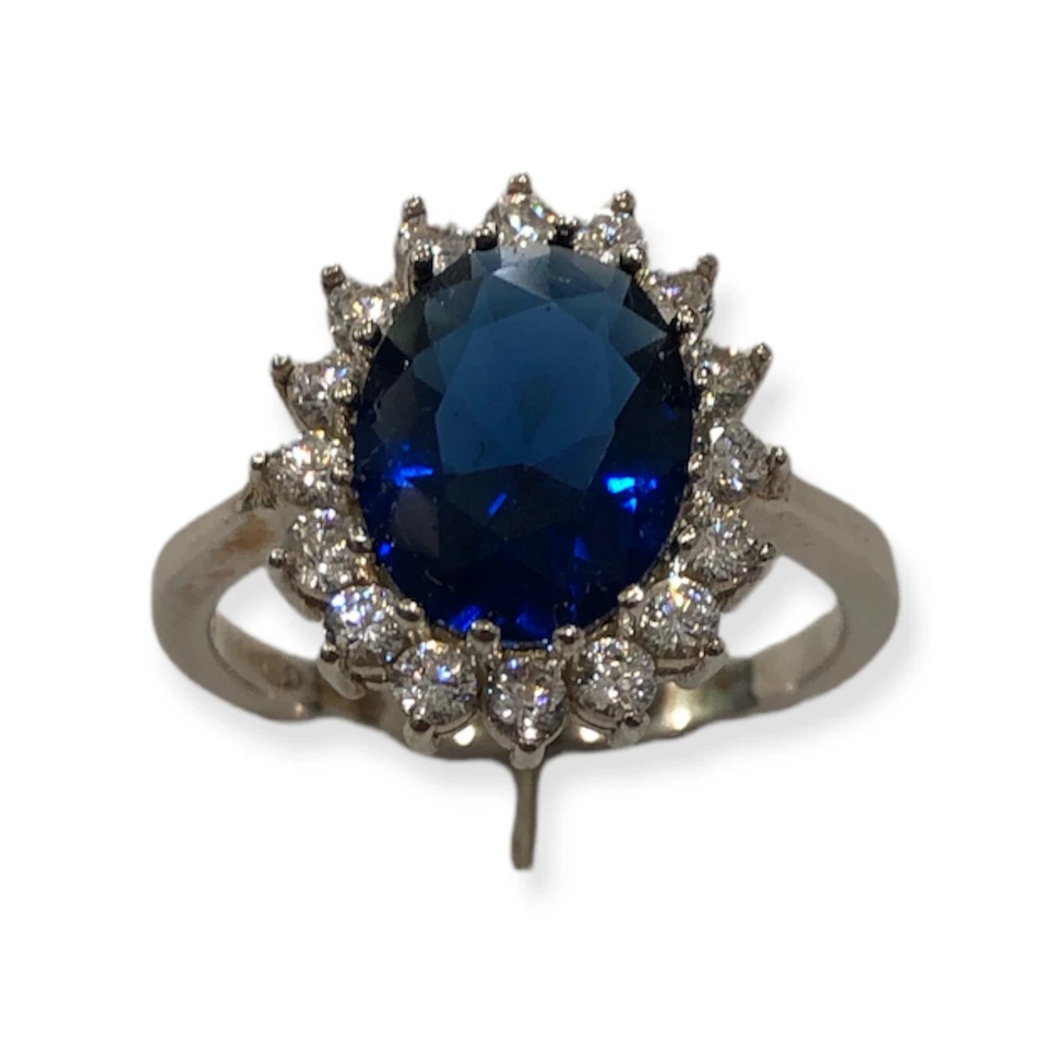 Anello Principessa con Zaffiro in argento 925% - Immagine 2 di 4